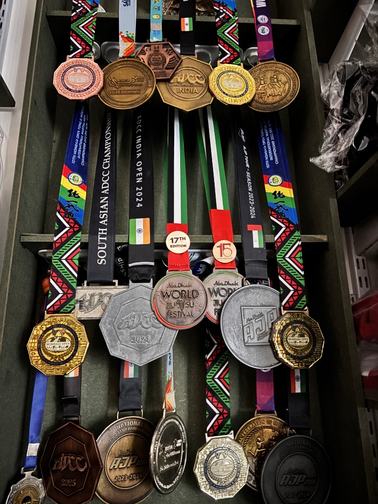 ADCC, AJP, World Jiu-Jitsu Festival Medals Display